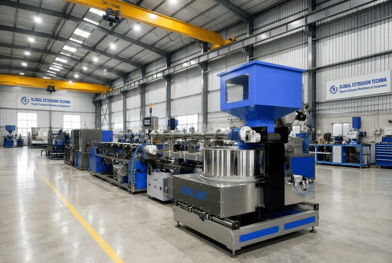 Plastic recycling and pelletizing plant